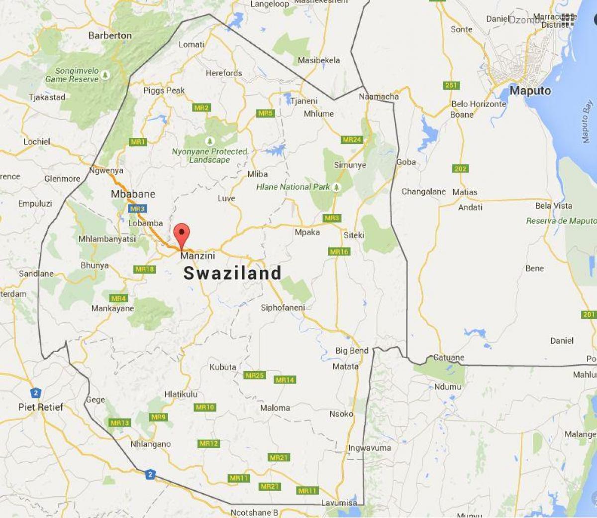 Swaziland matsapha haritası 