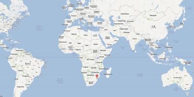 Dünya üzerinde Swaziland haritası 